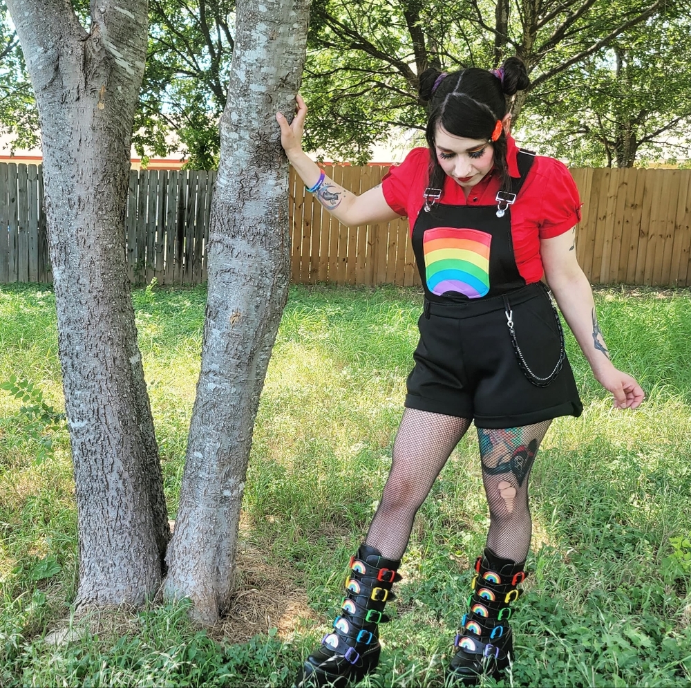 Rainbow Black Shortalls